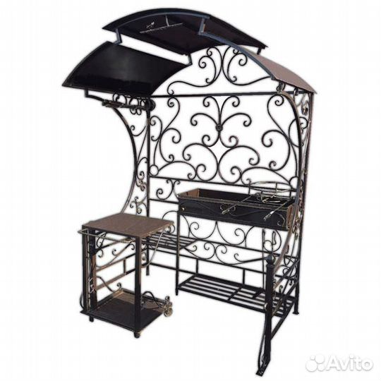 Кованый мангал с крышей Соловей