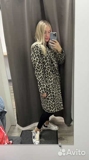 Пальто леопардовое