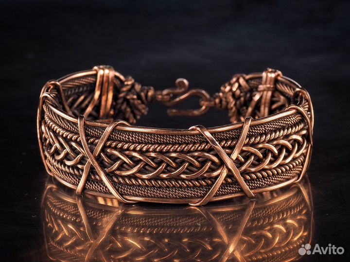 Браслет из меди Ручная работа Дизайн WireWrapArt