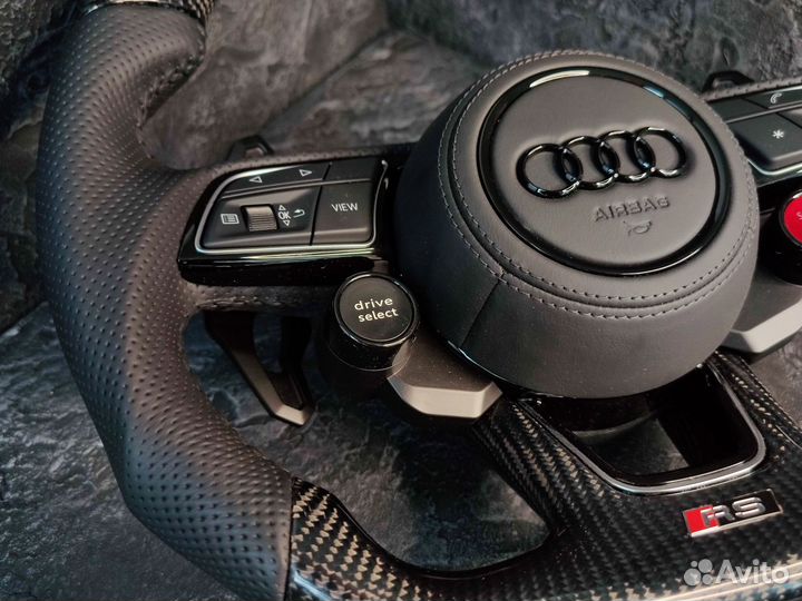 Руль Audi RS карбон+доп кнопки