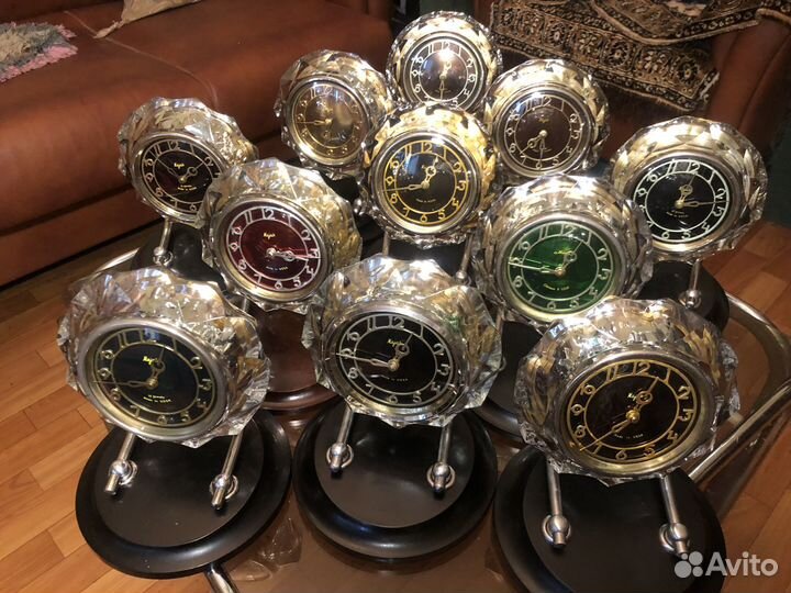 Часы настольные СССР Маяк в хрустале