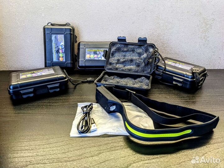 Налобный фонарь led cob 350lm новый