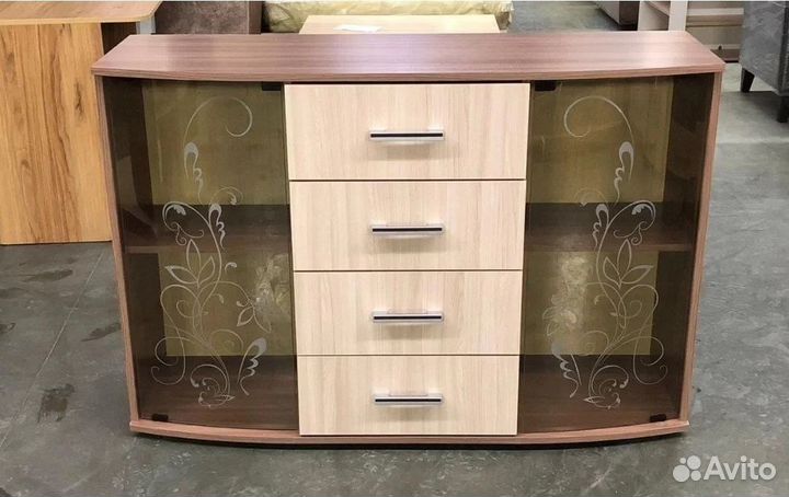 Комод К-7 ясень Шимо темный/светлый