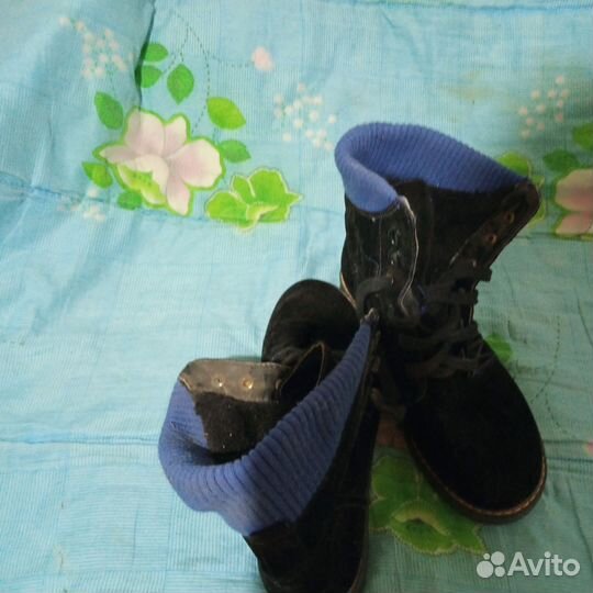 Зимние ботиночки, замшевые натуралка