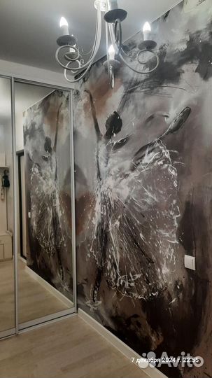 Услуги поклейка обоев, шпаклевка стен