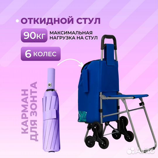 Сумка-тележка 6-ть колес BC-430 с откидным стулом