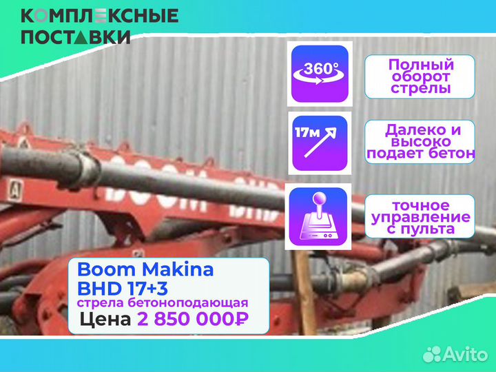 Boom Makina BHD 17+3м стрела для бетона