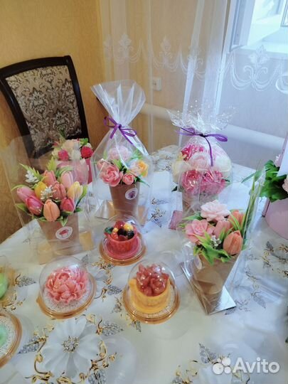 Букет из мыла розы