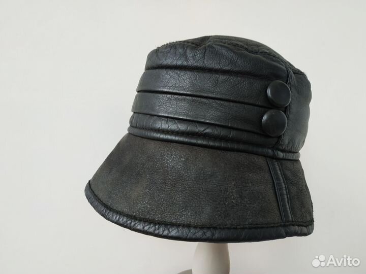 Панама зимняя кожаная на меху