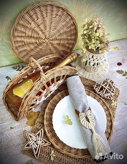 Корзина ручной работы из бумажной лозы