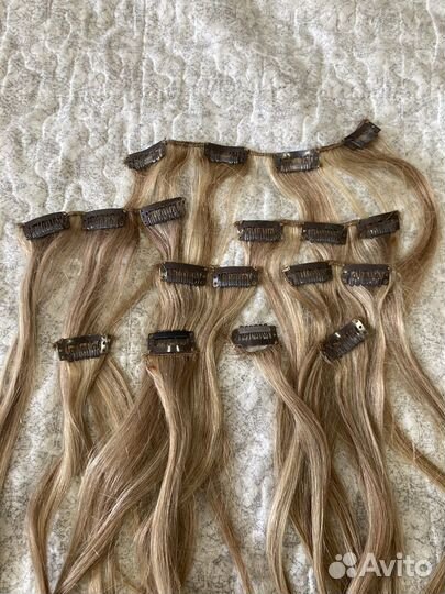 Волосы на заколках натуральные