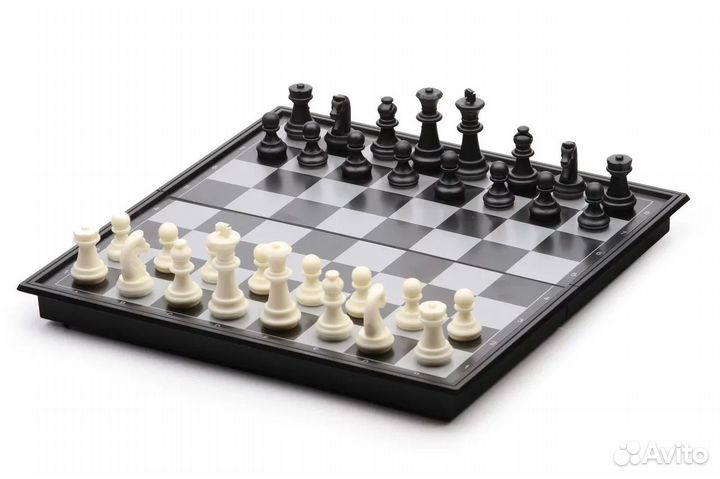 Игра 3 В 1 магнитная шашки шахматы 25*25 см