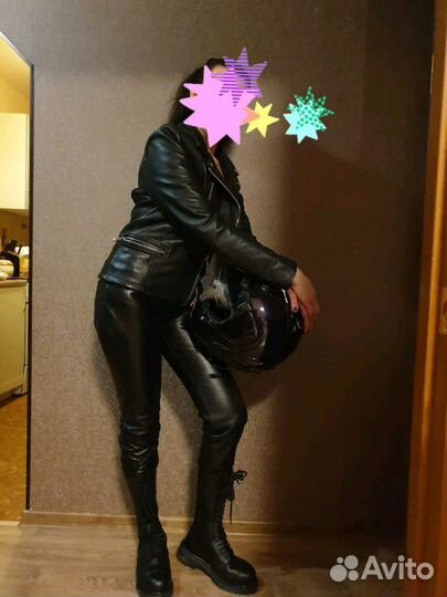 Куртка кожаная и джинсы кожаные