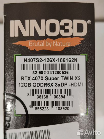 Видеокарта inno3D twin X2 RTX 4070 super 12GB