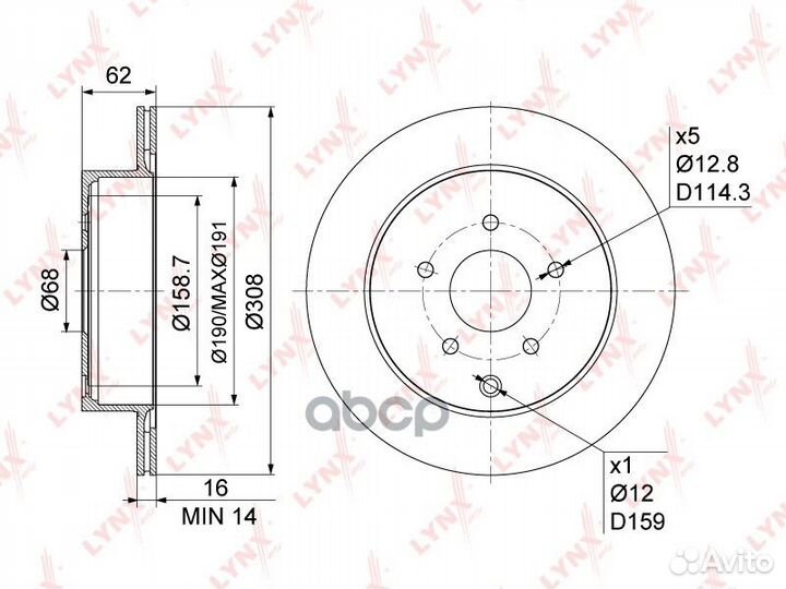 Диск тормозной зад Nissan Murano(Z50,Z51) 2