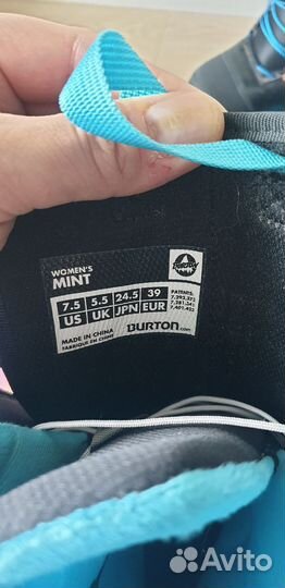 Сноубордические ботинки burton 7.5 us