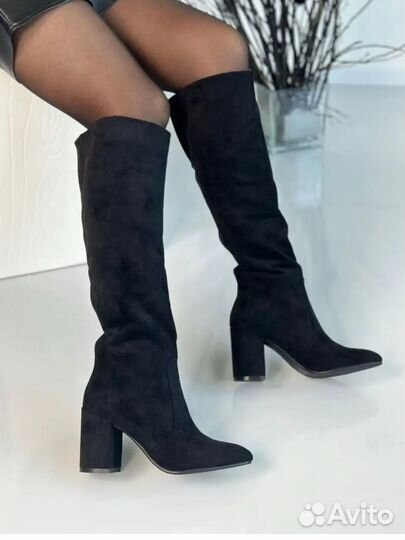 Сапоги замшевые зимние женские 39