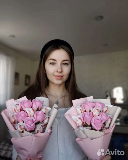 Букет из мыльных роз и конфет