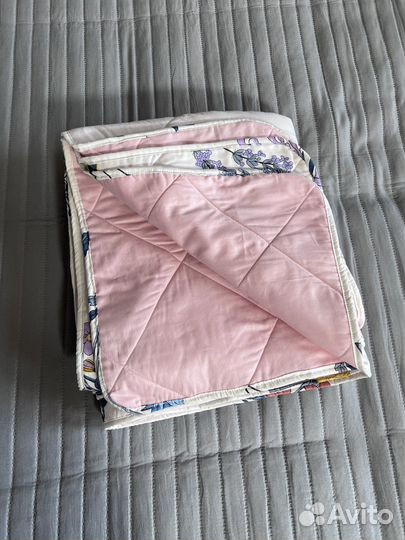 Одеяло 1,5 на лето с рисунком сатин 100 хлопок