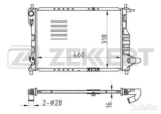 Радиатор охлаждения 0.8-1.0 MT (05-09) Matiz / Spark M250