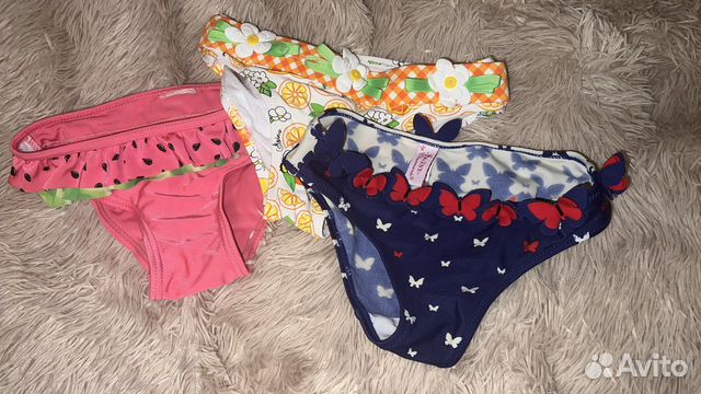 Комплект из 3 плавок для девочки на 4- 5-6 лет