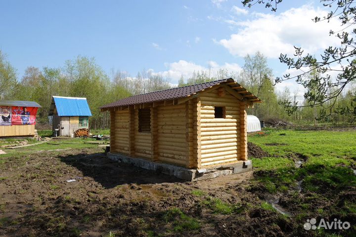 Сруб Бани 2.8х6.0м. с перегородками из бревна
