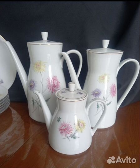 Сервиз чайный Хризантемы Астры Германия 1970 30пре