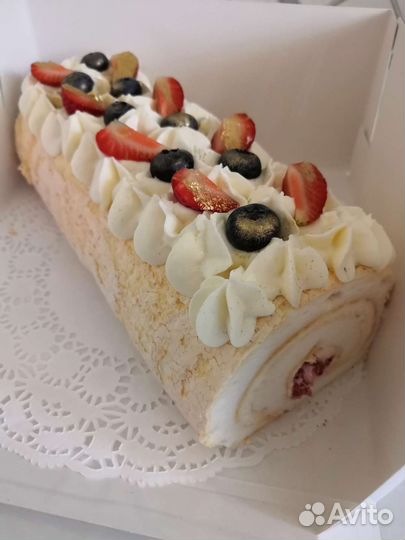 Меренговый рулет, торт