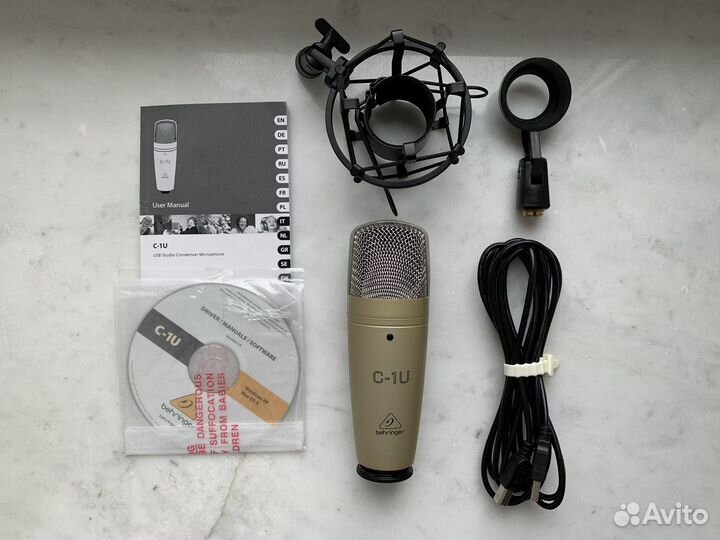 Студийный микрофон Behringer C-1U + паук