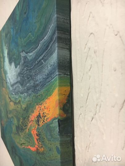 Картина интерьерная, акрил, в стиле Fluid Art