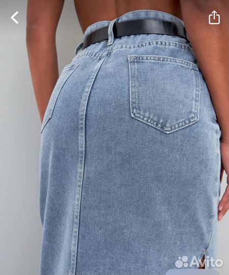 Новая джинсовая юбка миди