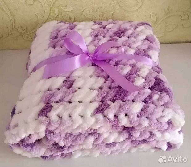 Плед из пряжи Alize Puffy