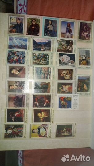 Марки СССР Искусство Живопись 1973-75г Зел