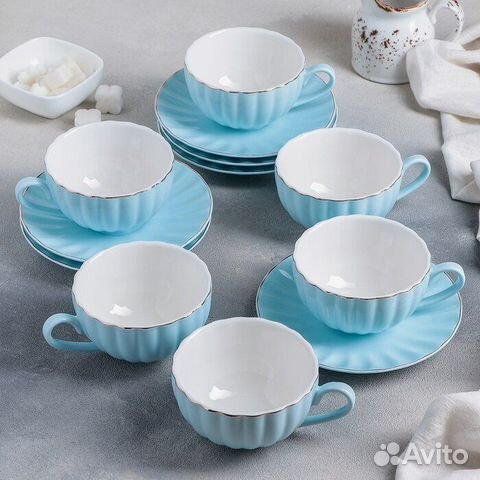 Чайный сервиз «Вивьен»: 6 чашек 200 мл, 6 блюдец