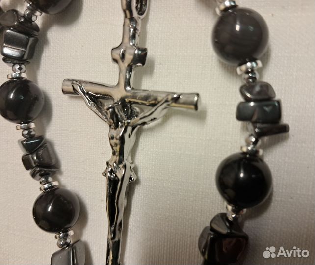 Мужской чокер с крестом