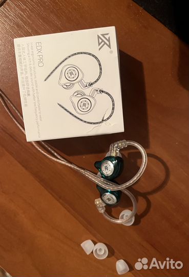 Наушники KZ EDX Pro с микрофоном, бирюзовый