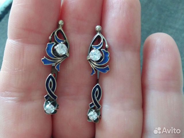 Серьги и кольцо с эмалью СССР