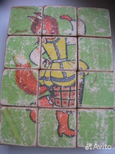 Кубики СССР дерево 40- 50 х гг. советские