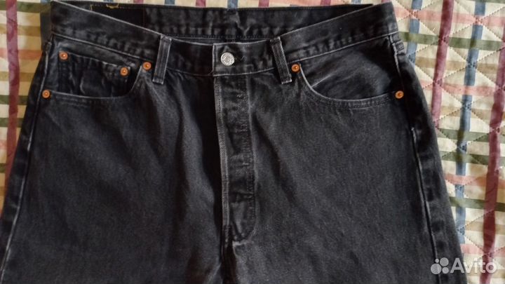 Джинсы levis 501 черные размер 36-34