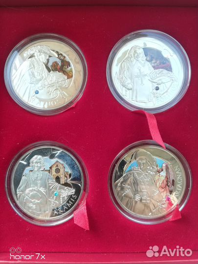 Монеты серебро, набор 3 мушкетёра, Беларусь