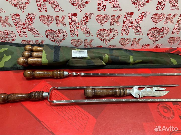 Набор шампуров в чехле ом1