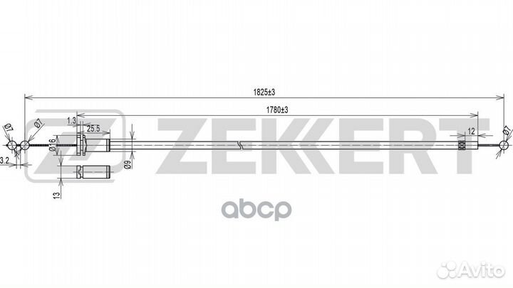 Трос капота bz-1180 Zekkert