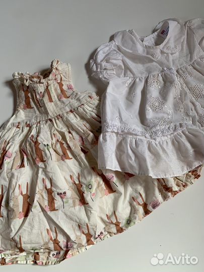 Платья пакетом для девочки 6-9 месяцев