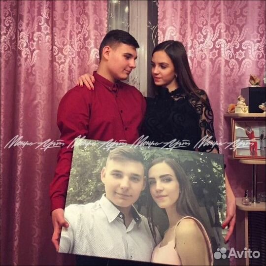 Портрет по фото на холсте дети супер героев