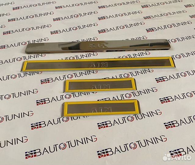 Накладки на пороги Kia Picanto (хром)