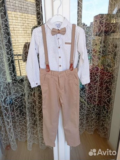 Костюм на мальчика с бабочкой и подтяжками 5-6 лет