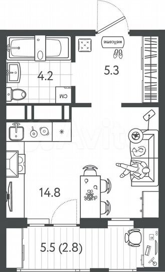 Квартира-студия, 27,1 м², 18/24 эт.