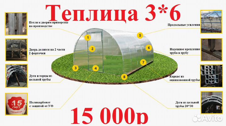 Теплица усиленная