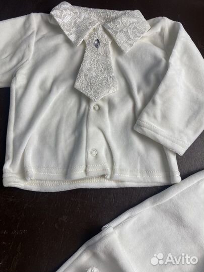 Детский комплект на выписку, велюр- мальчик