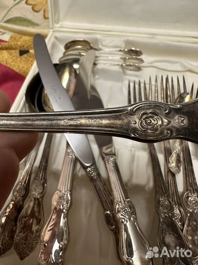 Набор столовых приборов Серебряная роза мельхиор